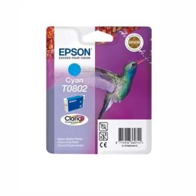 Купить картридж EPSON T0802 голубой оригинальный EPSON